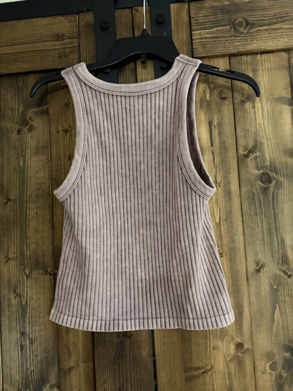 Zenana Outfitters Ribbed Scoop Neck Tank in Taupe